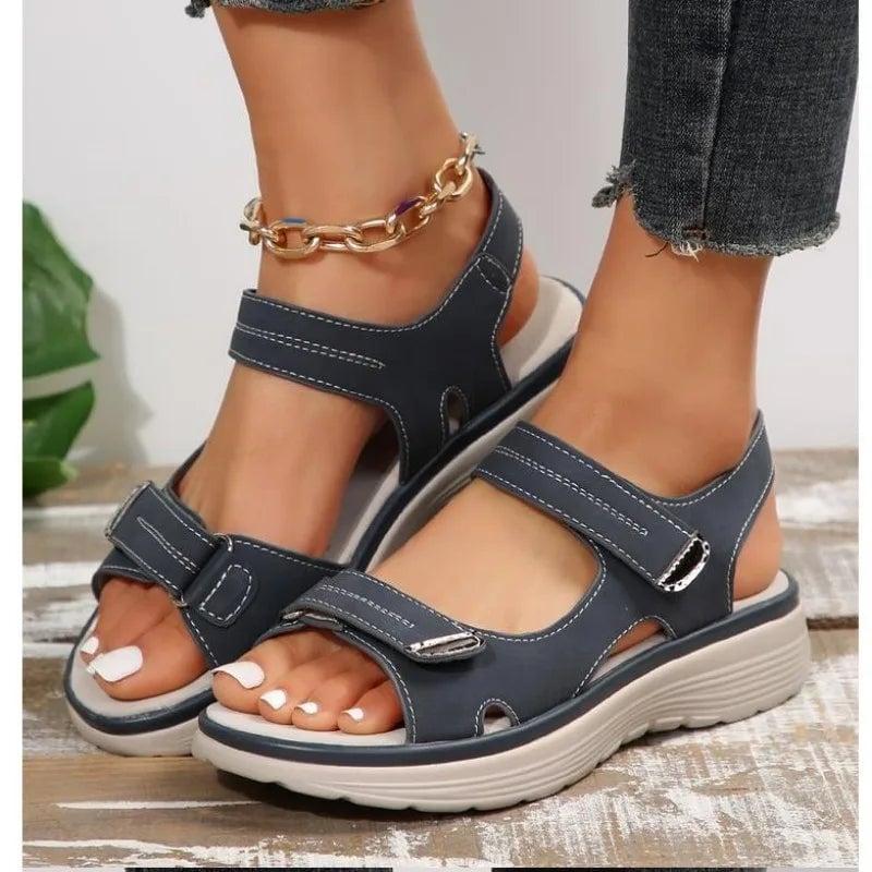 Felicity Women's Sandals with Adjustable Straps in Black, photo 4
