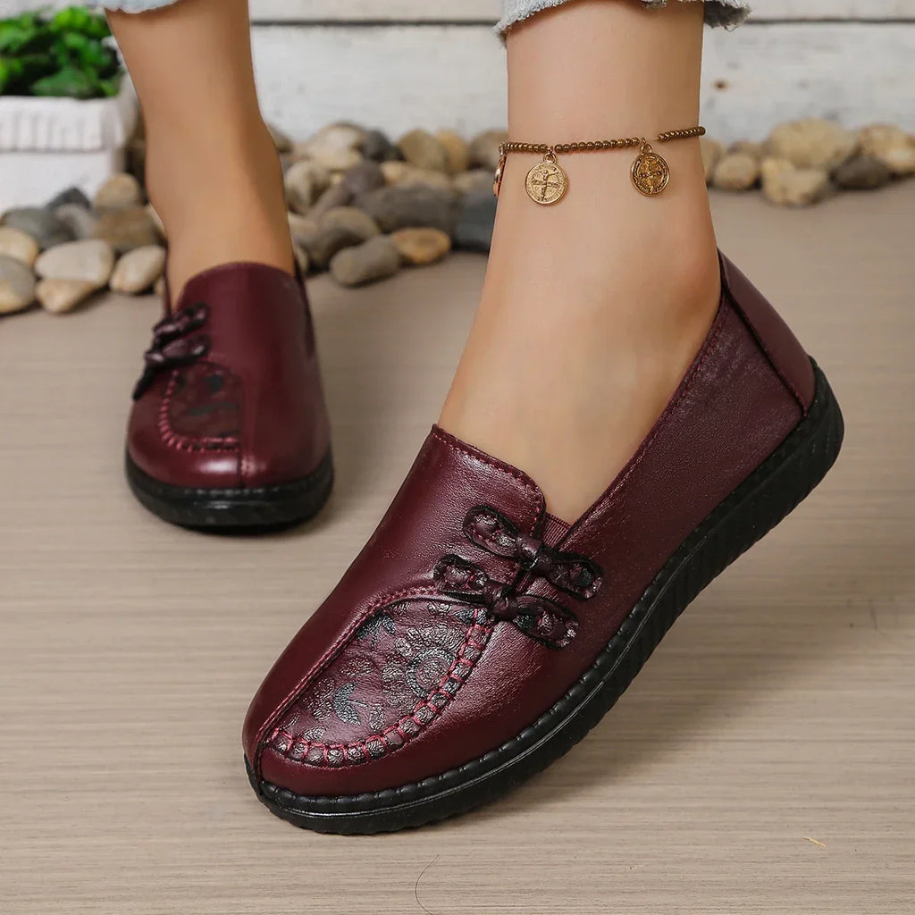 Fleur | Floral Leather Loafers photo 2