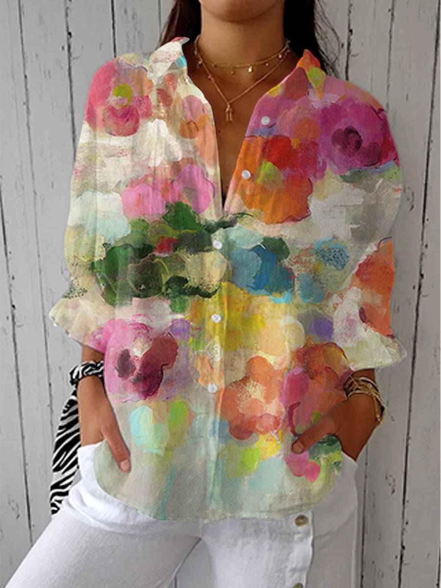 Gianna Women's Blouse with Buttons and a Floral Print, photo 1