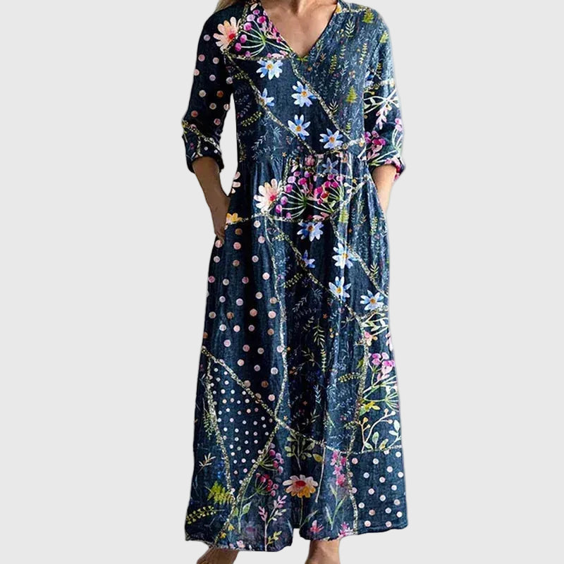 Gloria Women's Dress in Maxi Length in Light Blue, photo 2