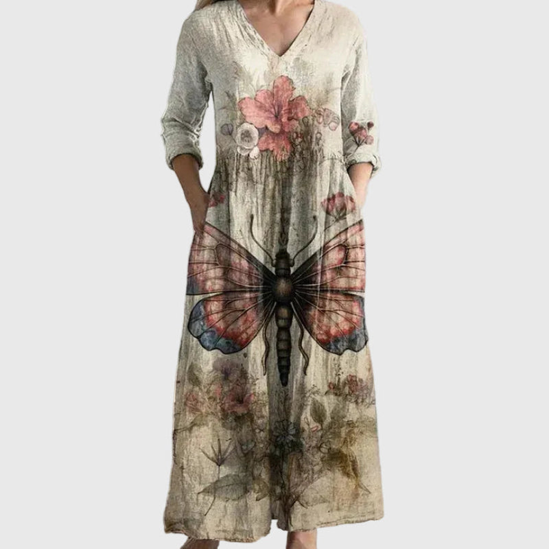 Gloria Women's Dress in Maxi Length in Light Blue, photo 3