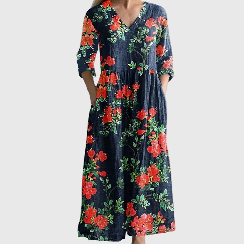 Gloria Women's Dress in Maxi Length in Light Blue, photo 4