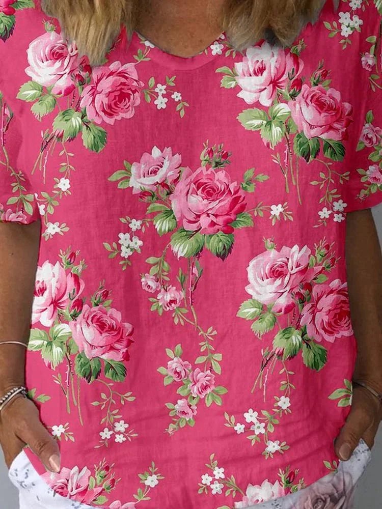 Grace Women's Shirt in a Relaxed Fit with a V-neck and a Floral Print, photo 1