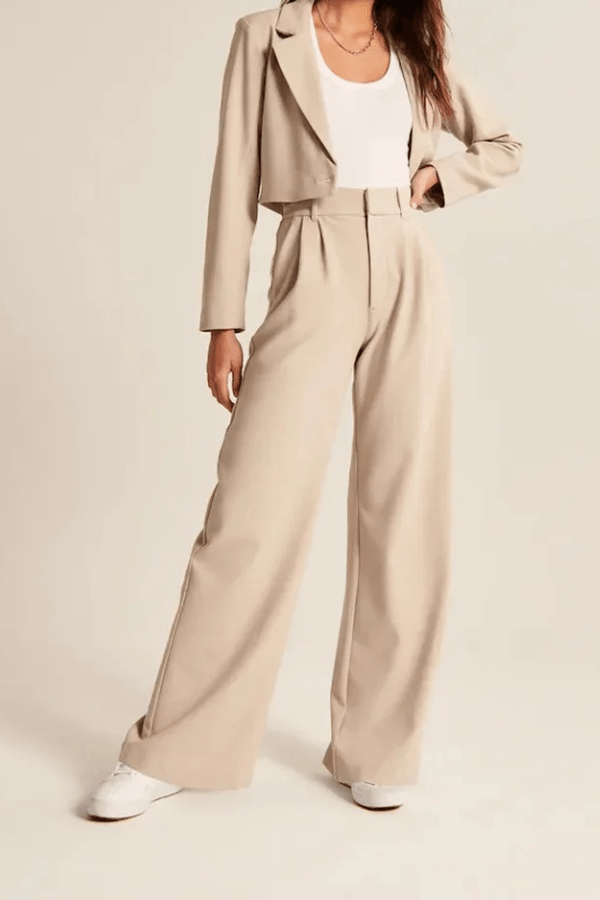 Harper Women's Trousers in Viscose with Wide Legs and Pockets, photo 2