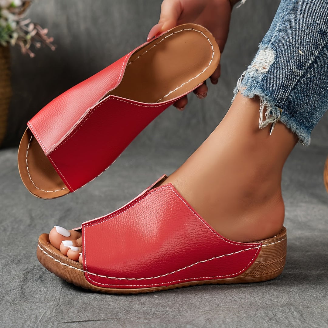 Hazel Women's Sandals with a Wedge Heel in White, photo 2