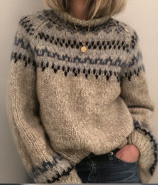 Helen Women's Sweater with a Nordic Knit Pattern, photo 1