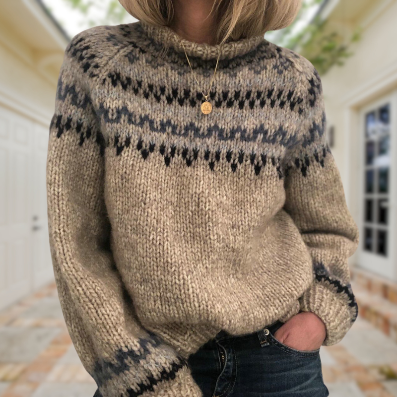 Helen Women's Sweater with a Nordic Knit Pattern, photo 2