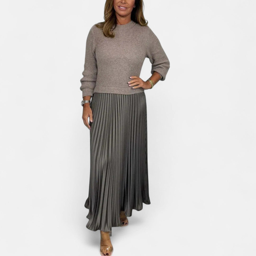 Hilary Women's Dress in Maxi Length with Pleats, photo 1