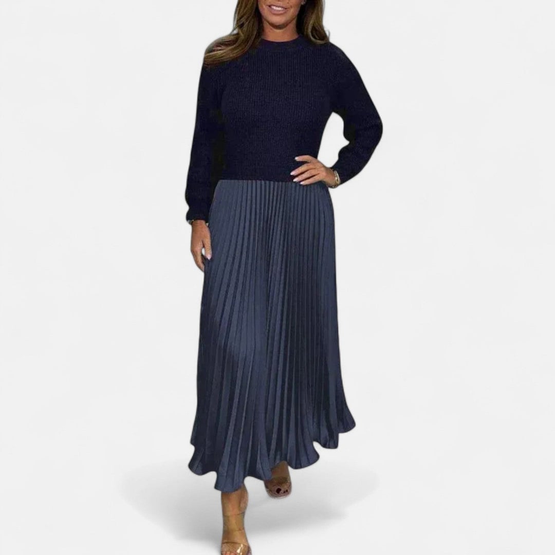 Hilary Women's Dress in Maxi Length with Pleats, photo 2