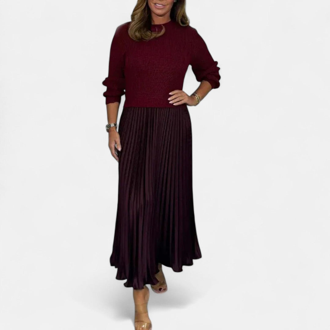 Hilary Women's Dress in Maxi Length with Pleats, photo 4
