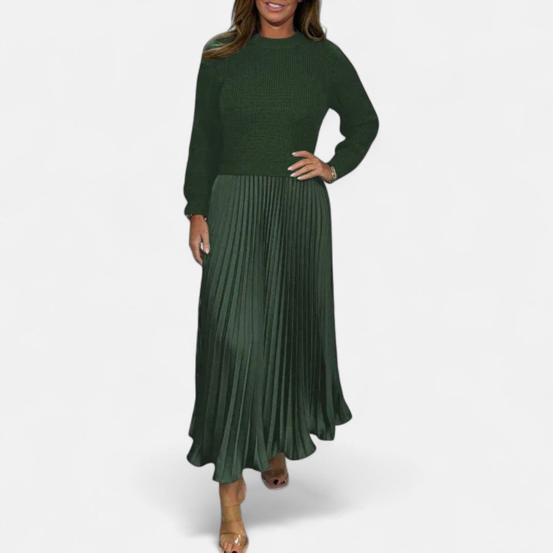 Hilary Women's Dress in Maxi Length with Pleats, photo 5
