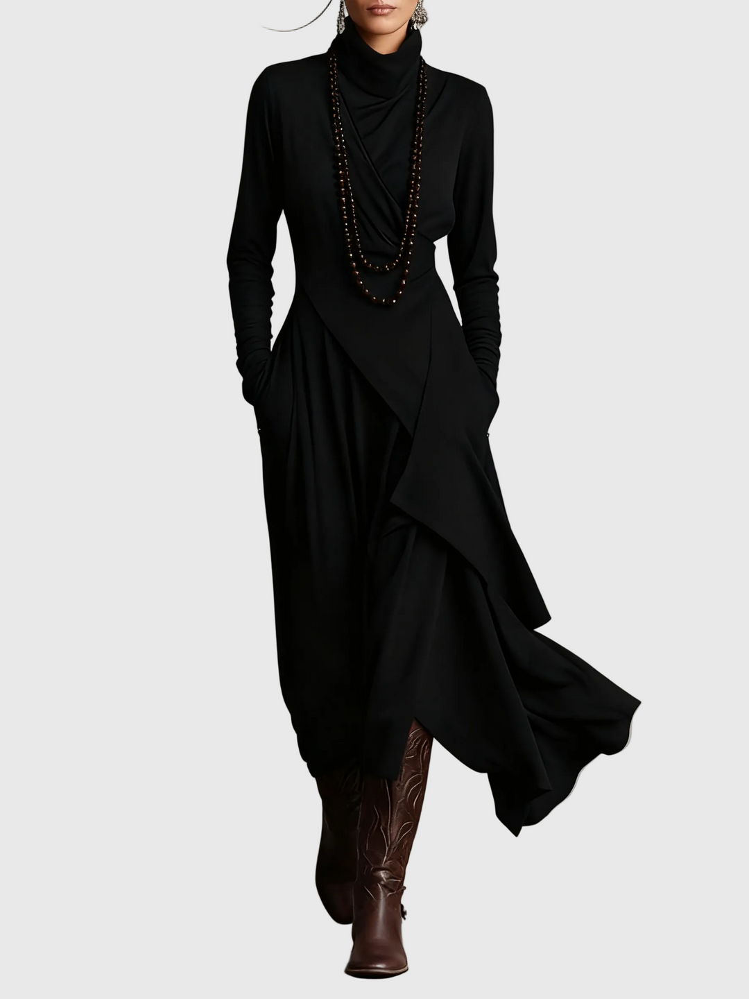 Hollis Women's Dress in Maxi Length with Pleats, photo 3