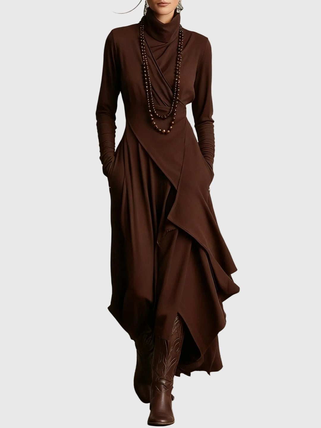 Hollis Women's Dress in Maxi Length with Pleats, photo 4