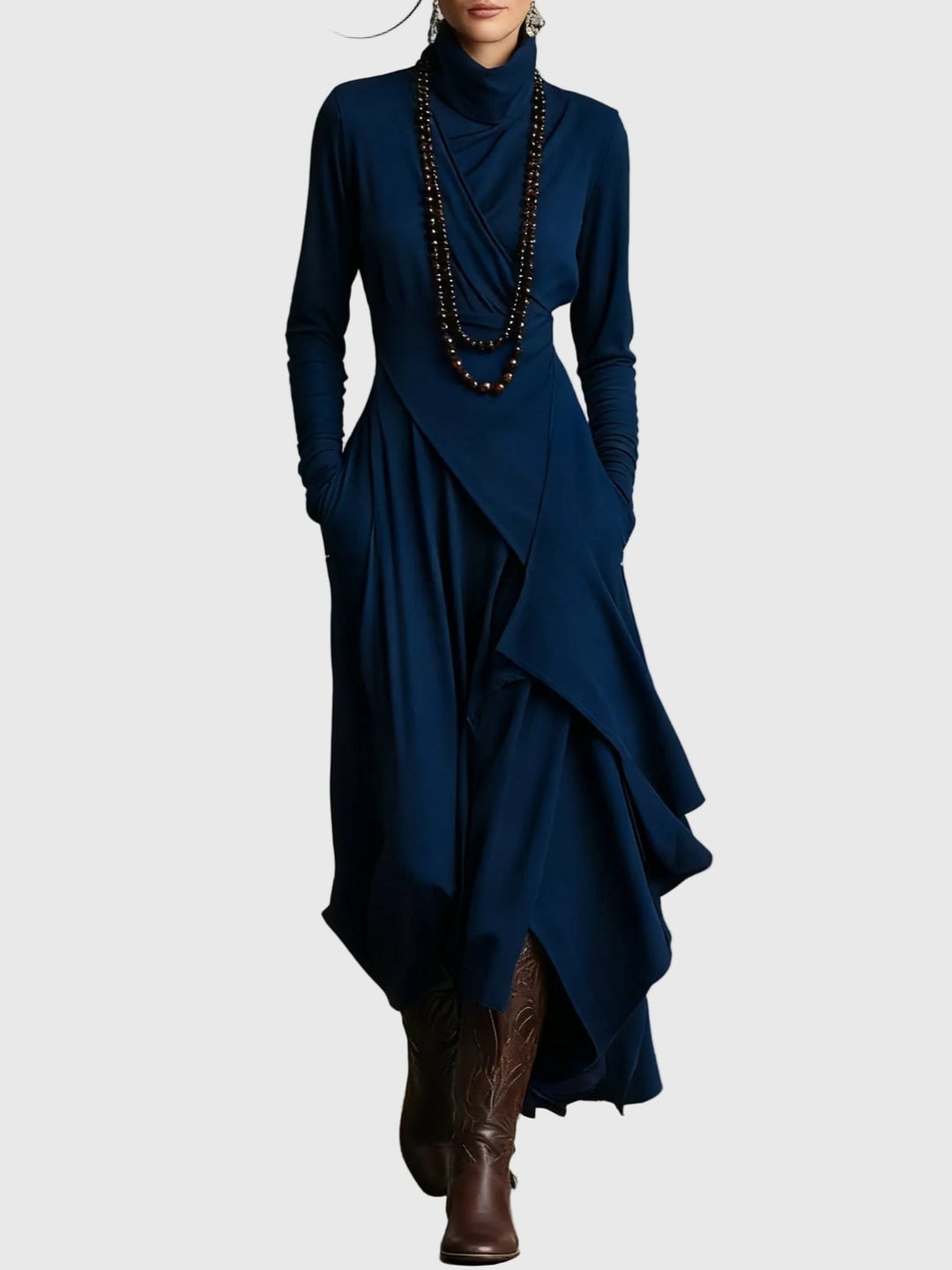 Hollis Women's Dress in Maxi Length with Pleats, photo 5