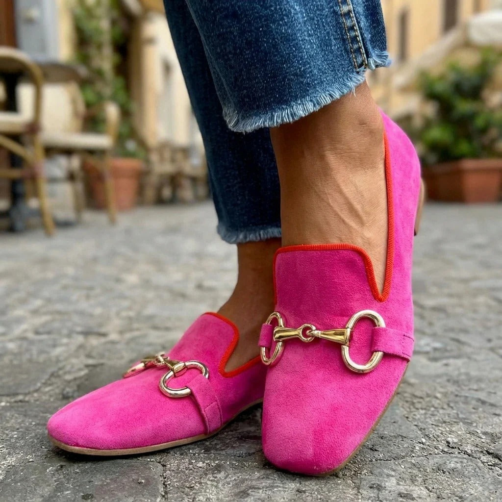 Imelda Women's Suede Loafers with Metal Detail, photo 4