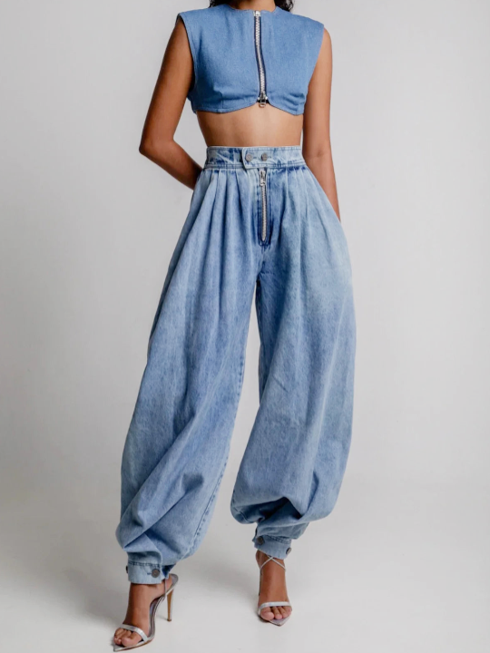 Isla Women's Jeans in Denim with a High Waist, photo 1