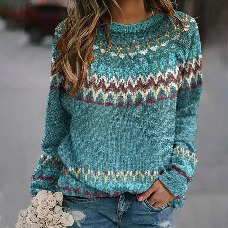 Jackie Women's Sweater with a Nordic Knit Pattern, photo 1