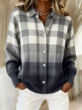 Jenna Women's Hoodie with a Hood with Buttons and a Check Pattern in Multi, photo 1