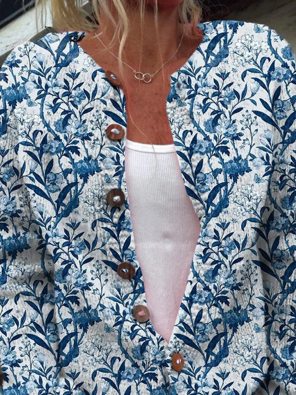 Johanna Women's Cardigan with Buttons and a Floral Print, photo 2