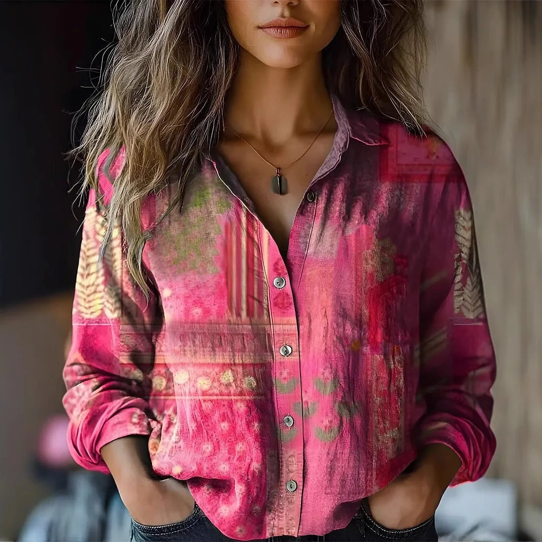 Josie Women's Blouse with Lapels and a Floral Print, photo 2