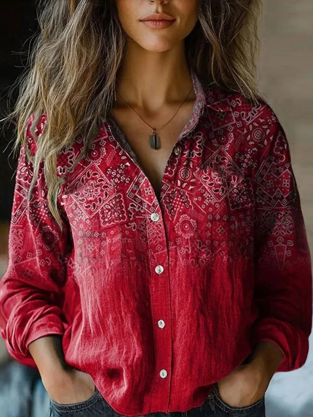Josie Women's Blouse with Lapels and a Floral Print, photo 8
