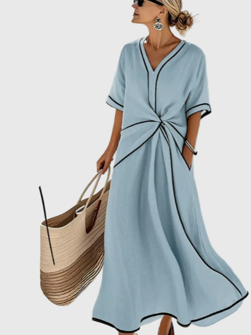 Joyce Women's Dress in Maxi Length in Beige, photo 2