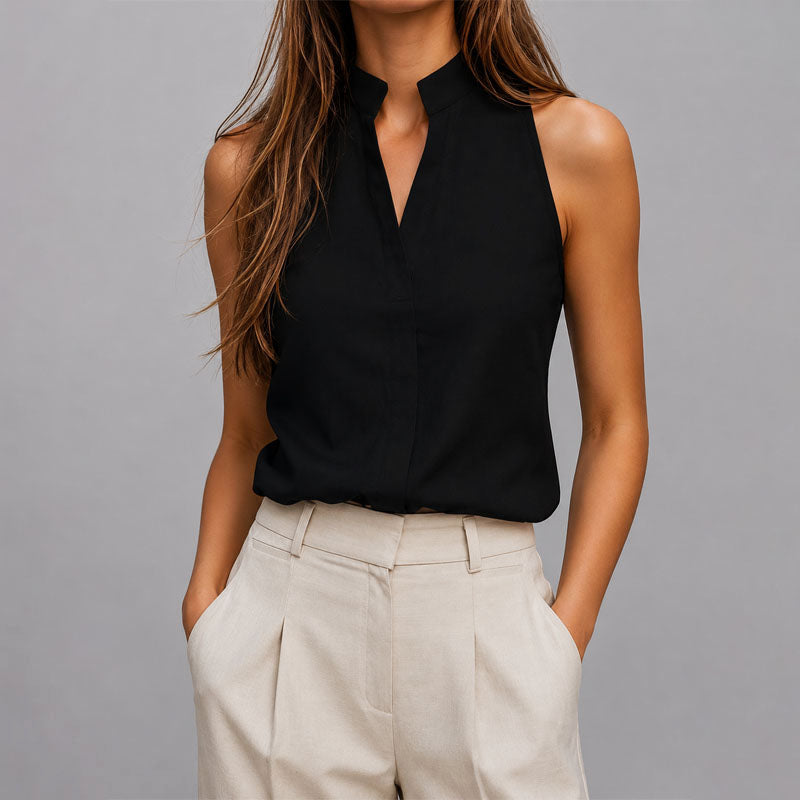 Keira Women's Sleeveless Blouse with Stand Collar, photo 5