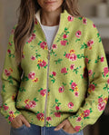 Kimberly Women's Cardigan in Knit with a Zip and a Floral Print, photo 1
