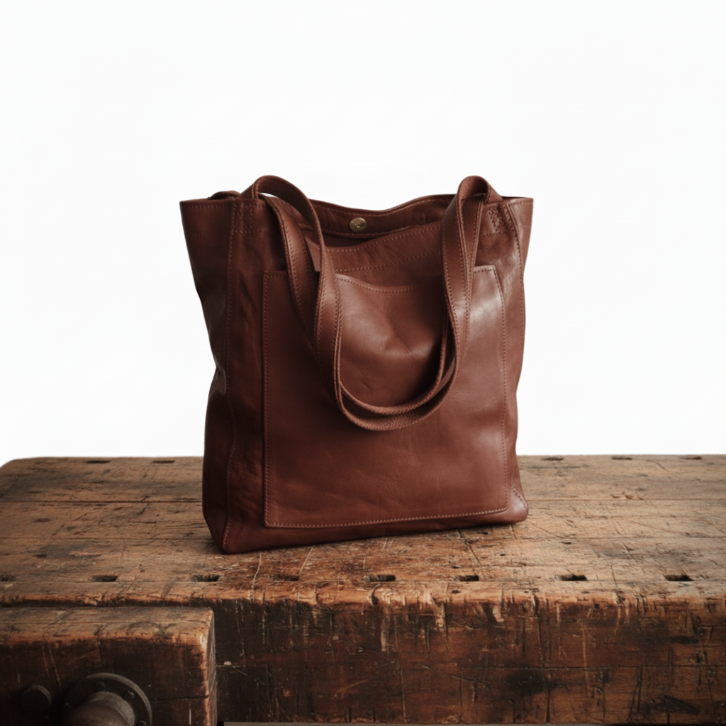 Leah Leather Shoulder Bag with Compartments, photo 2