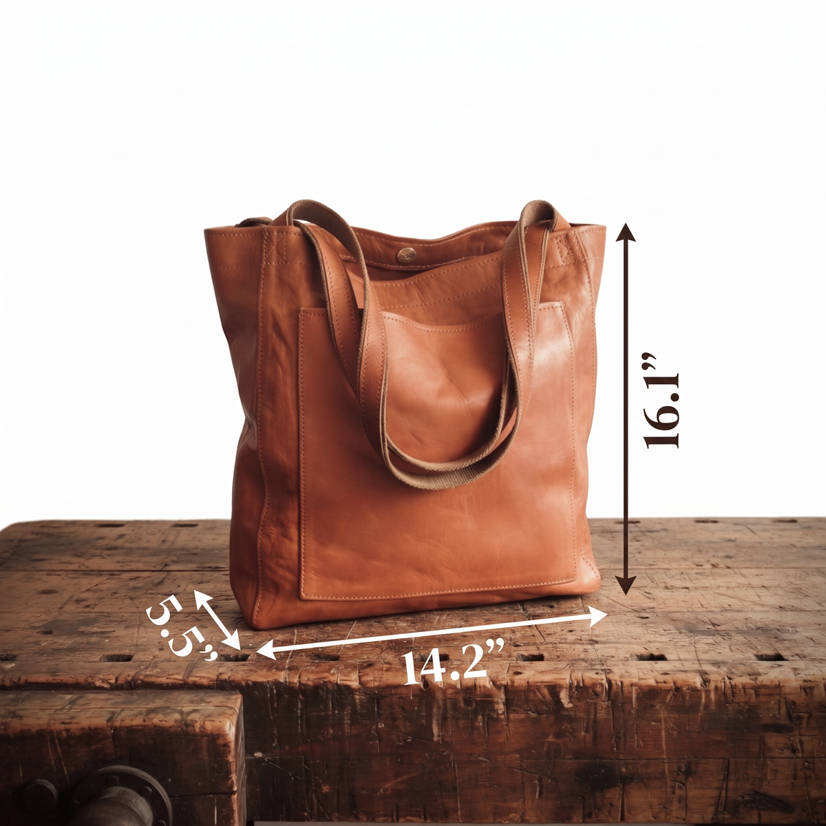 Leah Leather Shoulder Bag with Compartments, photo 4