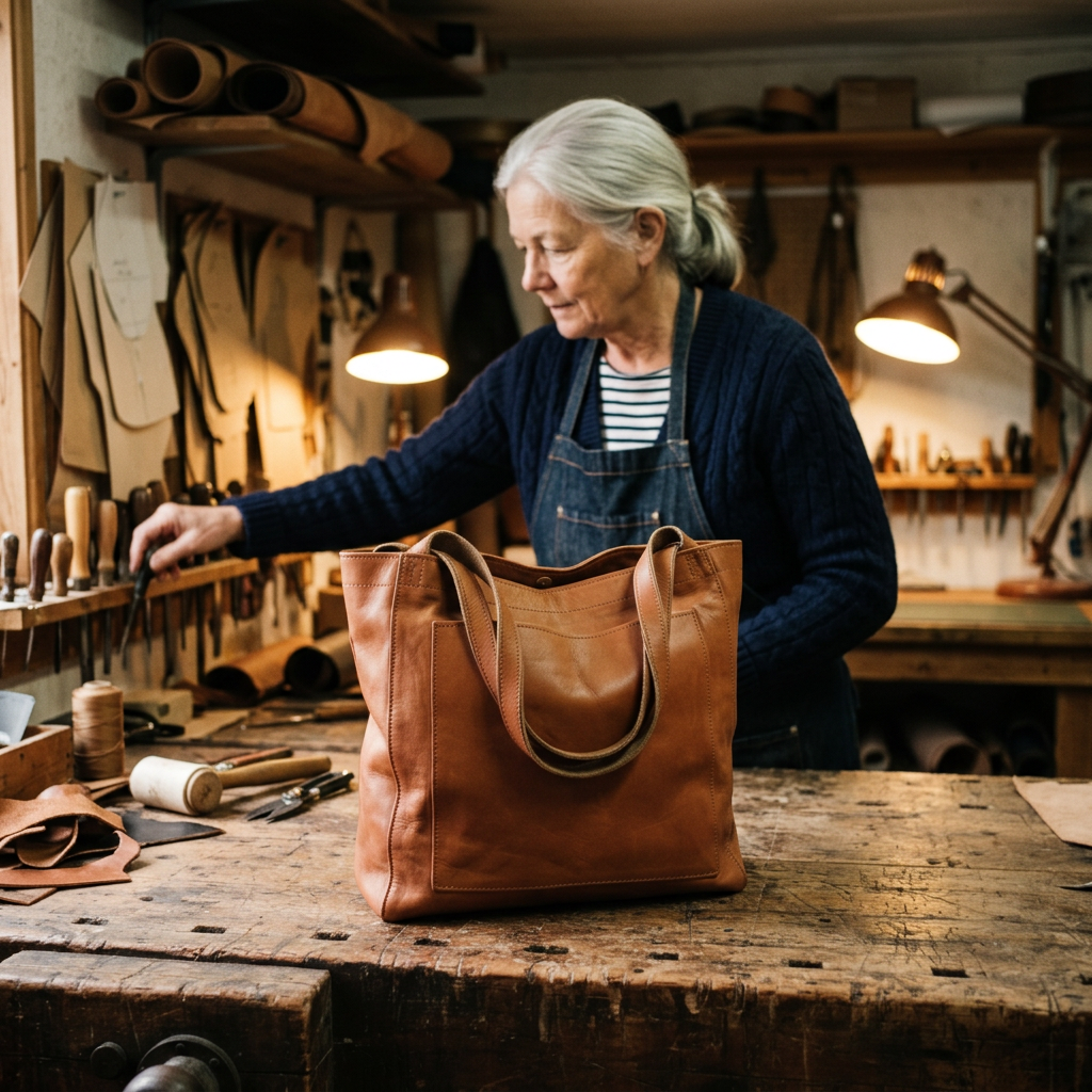Leah Leather Shoulder Bag with Compartments, photo 5