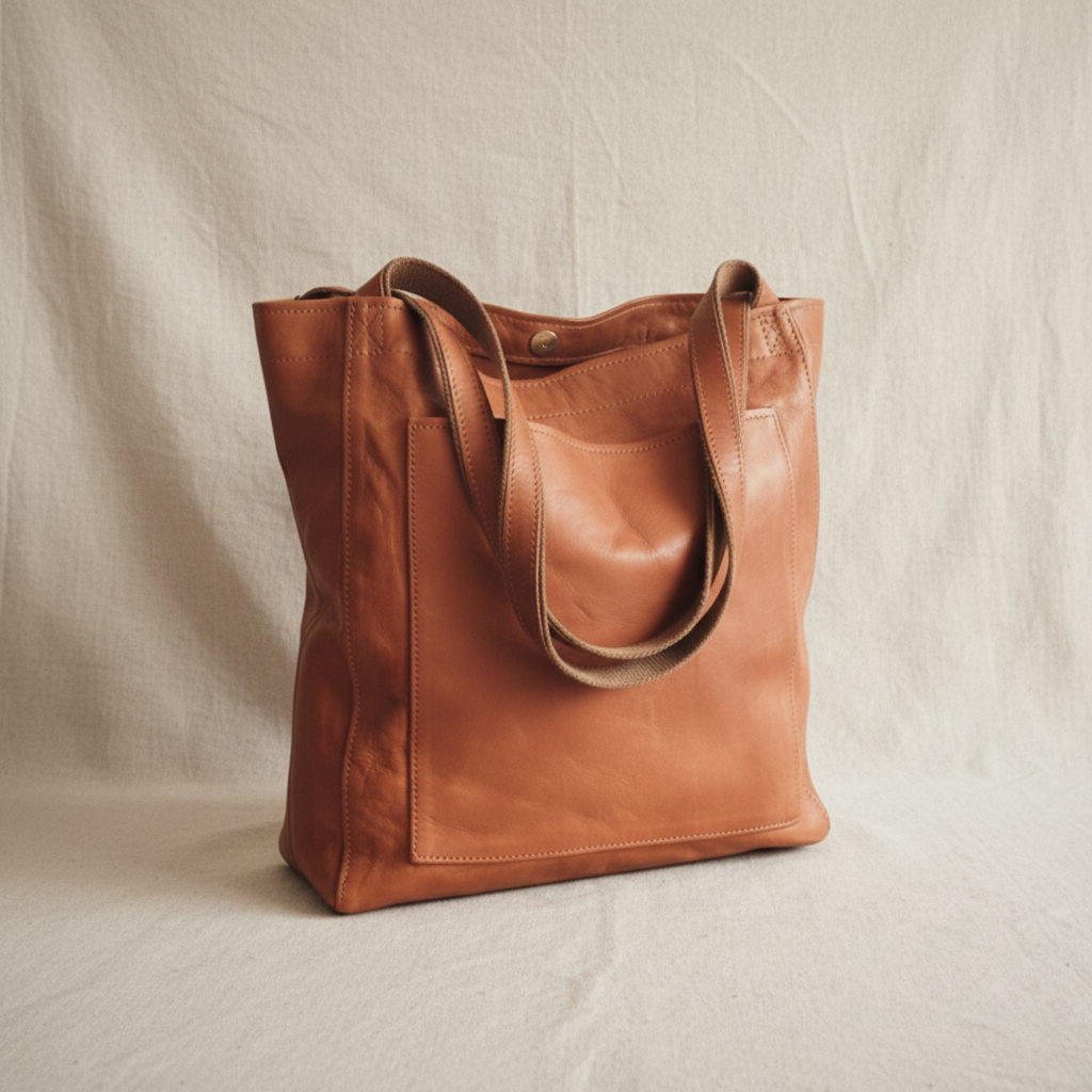 Leah Leather Shoulder Bag with Compartments, photo 6