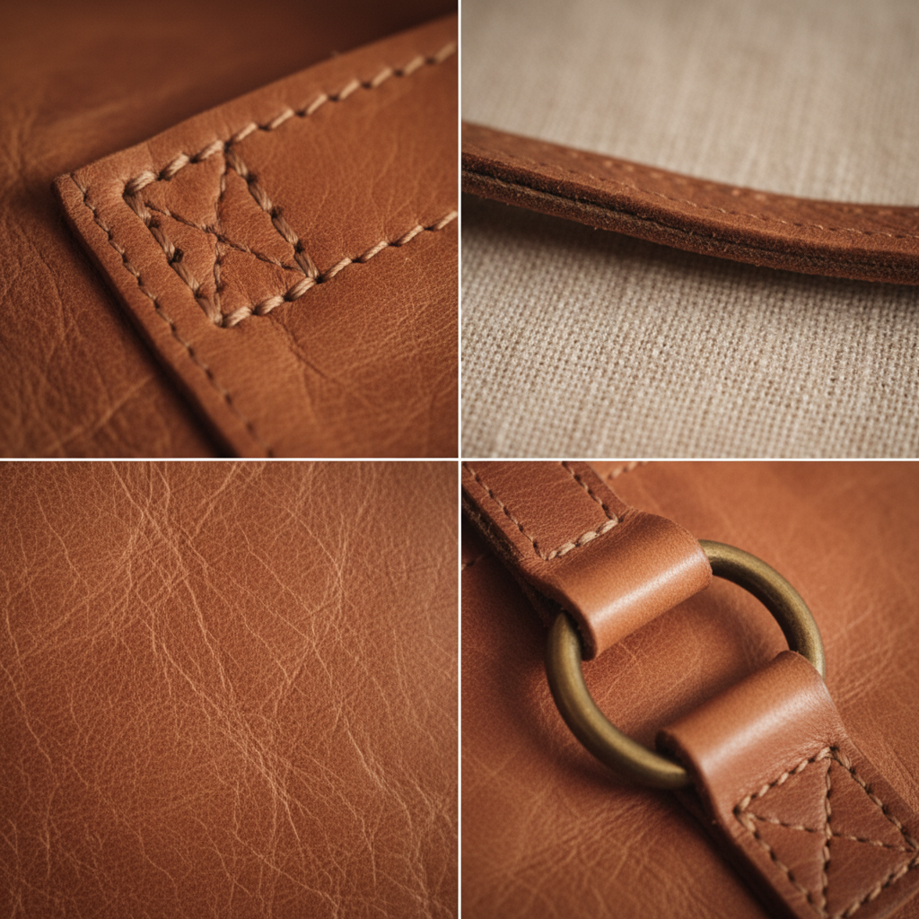 Leah Leather Shoulder Bag with Compartments, photo 8