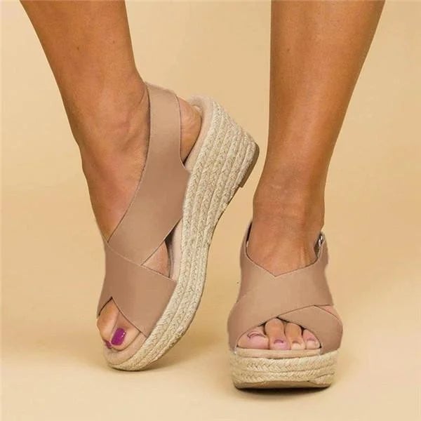 Leigh Women's Sandals with a Wedge Heel in White, photo 3
