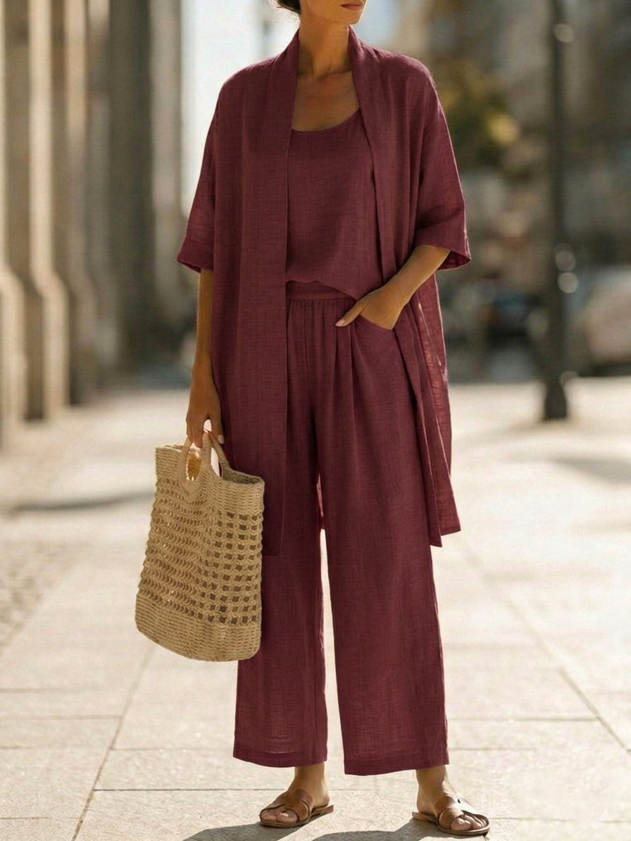 Linen Cotton Look Three Piece Set photo 3