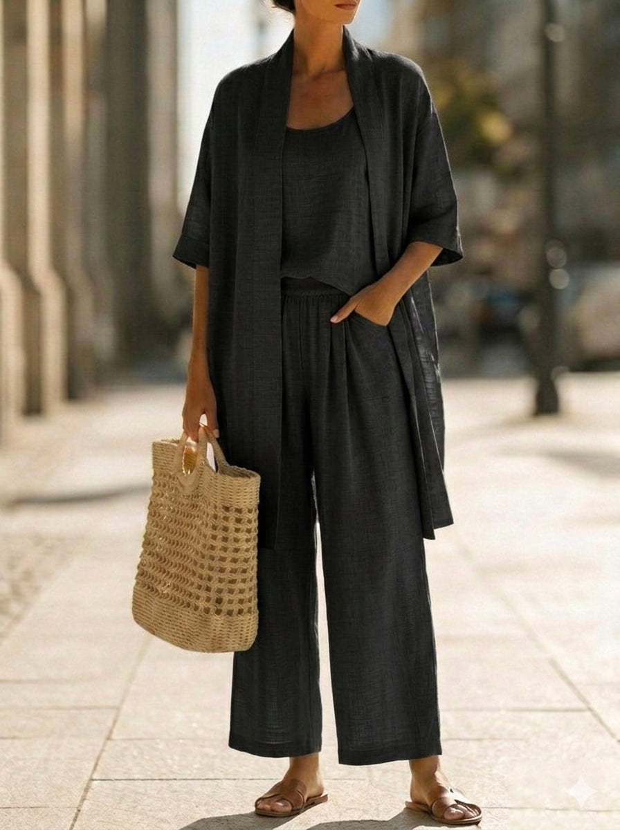 Linen Cotton Look Three Piece Set photo 4