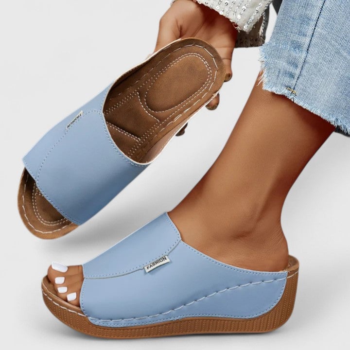 Madeline Women's Sandals with a Wedge Heel in White, photo 1