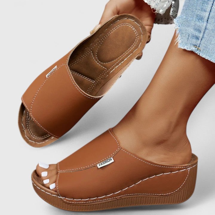 Madeline Women's Sandals with a Wedge Heel in White, photo 2