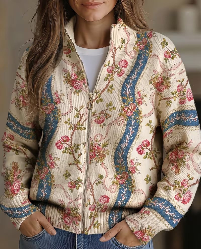 Mae Women's Cardigan in Knit with a Zip and Pockets, photo 1