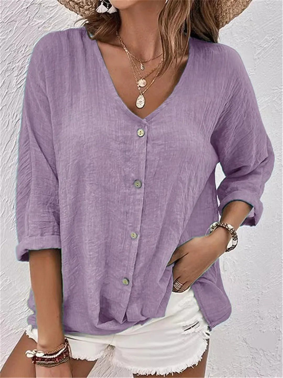 Maeve Women's Top with a V-neck with Buttons, photo 4