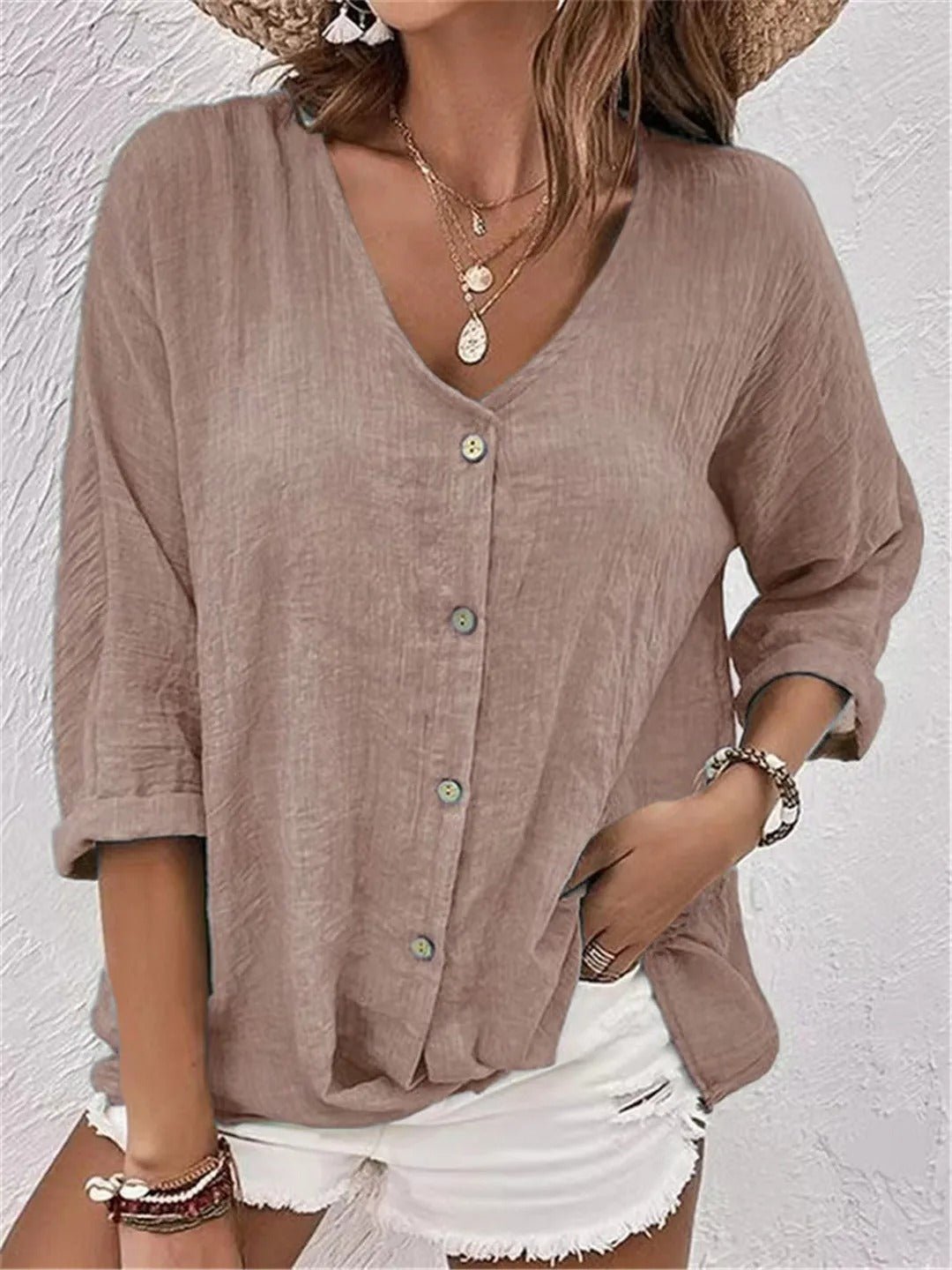Maeve Women's Top with a V-neck with Buttons, photo 5