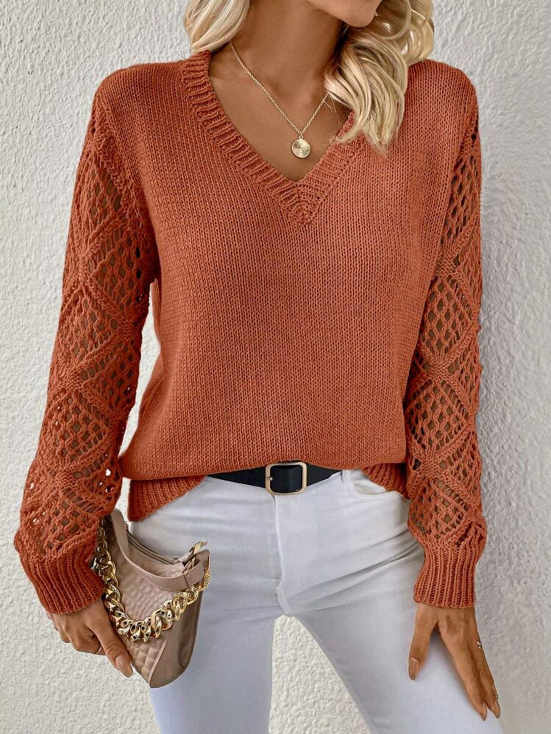 Margo Women's Sweater in Knit with a V-neck, photo 3