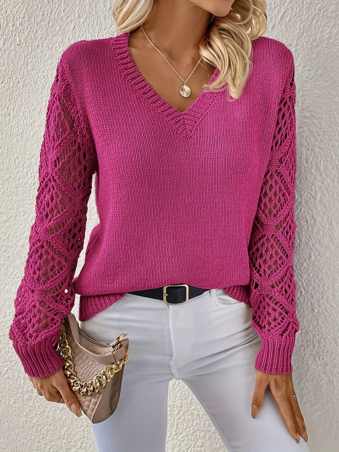Margo Women's Sweater in Knit with a V-neck, photo 4