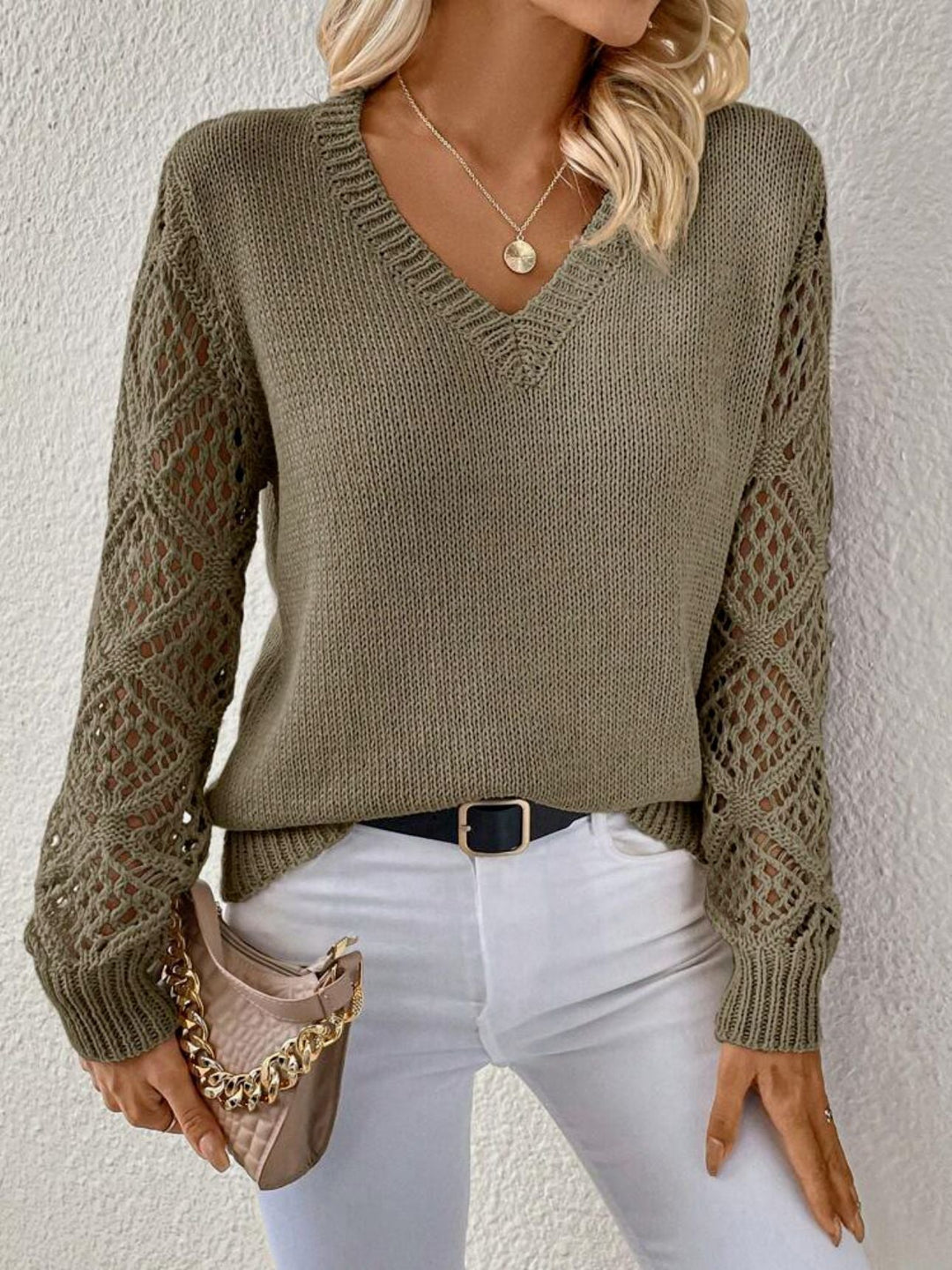 Margo Women's Sweater in Knit with a V-neck, photo 5
