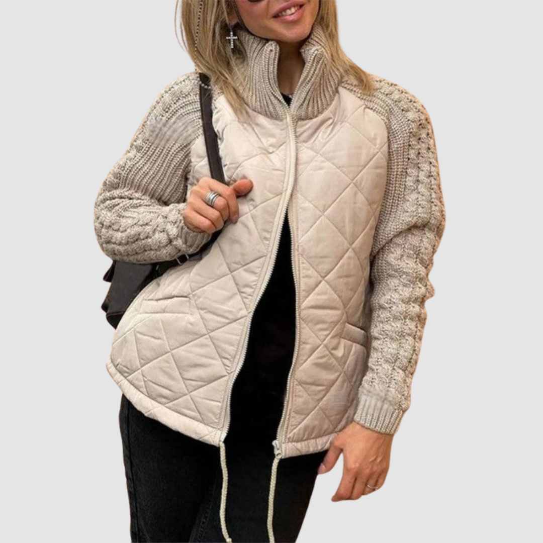 Marian Women's Puffer Jacket with a Stand Collar with a Zip and Pockets, photo 1