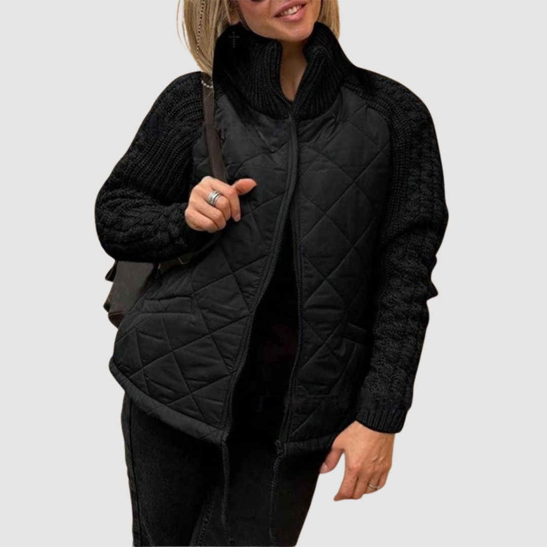 Marian Women's Puffer Jacket with a Stand Collar with a Zip and Pockets, photo 2