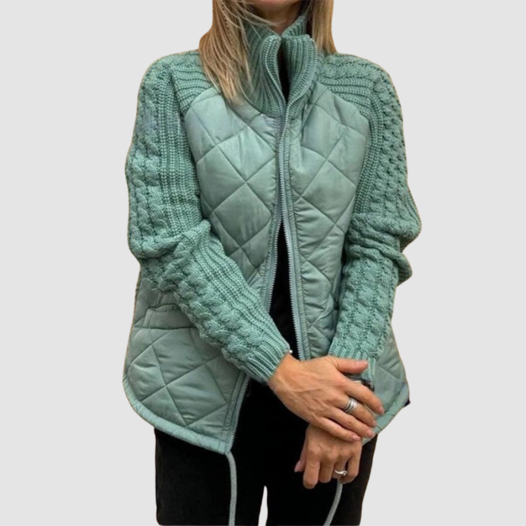 Marian Women's Puffer Jacket with a Stand Collar with a Zip and Pockets, photo 4