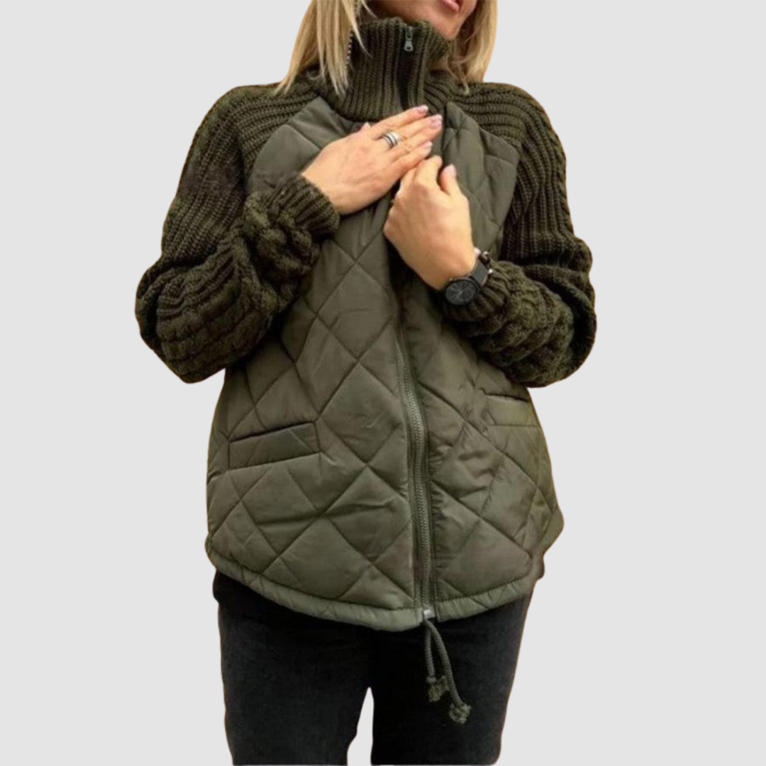 Marian Women's Puffer Jacket with a Stand Collar with a Zip and Pockets, photo 5