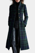 Marianne Women's Coat with a Stand Collar with Buttons and a Check Pattern, photo 1