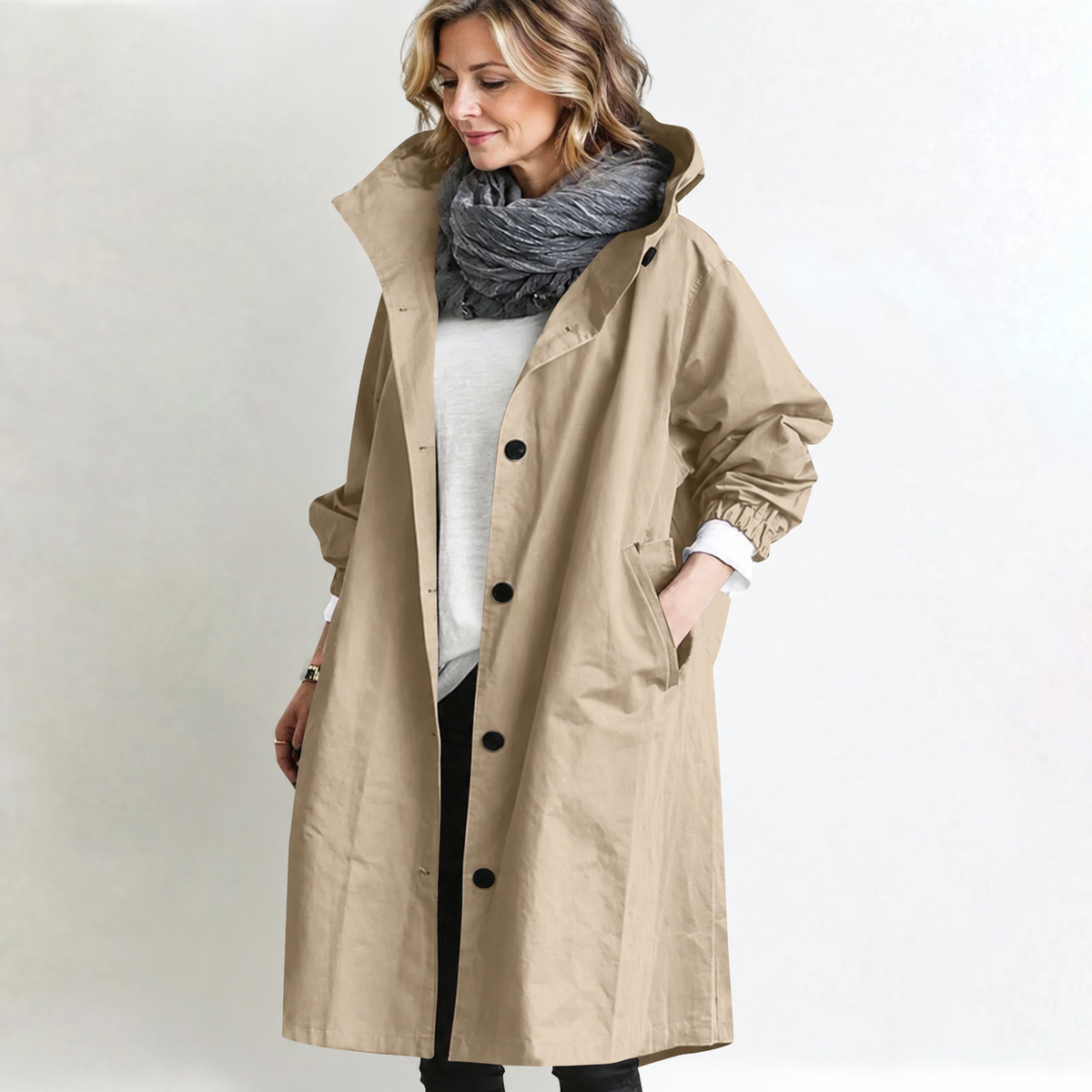 Marina | Long Hooded Coat photo 2